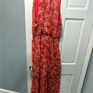 Vince Camuto Red and Pink Floral Jumpsuit